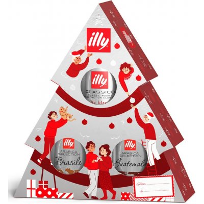 Illy Christmas tree Dárkový Set Mletá káva 3 x 125 g – Zboží Dáma