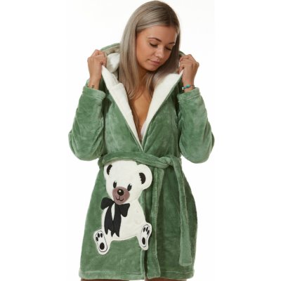 Dámský župan huňatý komfort 1Z1045 zelená – Zboží Dáma
