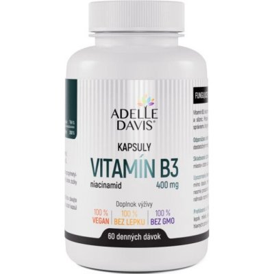 Adelle Davis Vitamin B3 nikotinamid 400 mg 60 kapslí – Hledejceny.cz