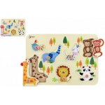 Teddies vkládačka/puzzle deskové obrysové zoo dřevo 30x21cm ve fólii – Zboží Mobilmania