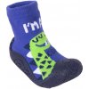 Dětská ponožkobota YO ponožky s gumovou podrážkou ponožkoboty chlapecké modré-dinosaur