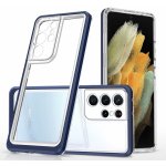 Pouzdro Hurtel Akrylové Clear 3v1 obal na Samsung Galaxy S21 Ultra 5G - modré – Hledejceny.cz