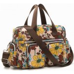 Kono crossbody taška Multipocket Flower khaki – Zboží Dáma