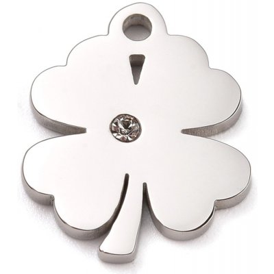 Přívěsek čtyřlístek se šatonem chirurgická ocel TC 233 – Hledejceny.cz