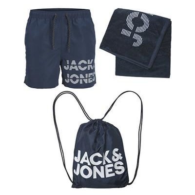 Jack&Jones pánská sada koupací kraťasy, osuška a vak JPSTSUMMER Regular Fit 12235500 Navy Blazer – Zboží Mobilmania