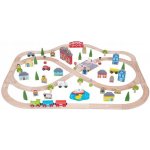 Hop Bigjigs Rail Dřevěná vláčkodráha město a vesnice 101 dílů – Zboží Dáma