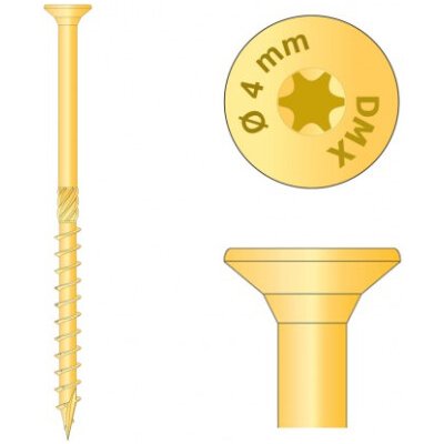 Konstrukční tesařský vrut 4,0x35mm TORX T20 Zn zápustná hlava, bal 200ks – Hledejceny.cz