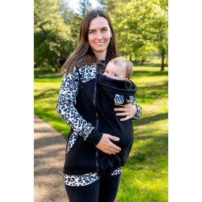 Jsem máma nosicí mikina s kapucí Sněžný leopard – Zboží Dáma