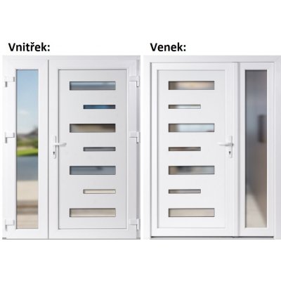 Soft Dvoukřídlé vchodové 6100+Sklo Nisip Bílá/bílá pravé 150 x 200 cm – Hledejceny.cz