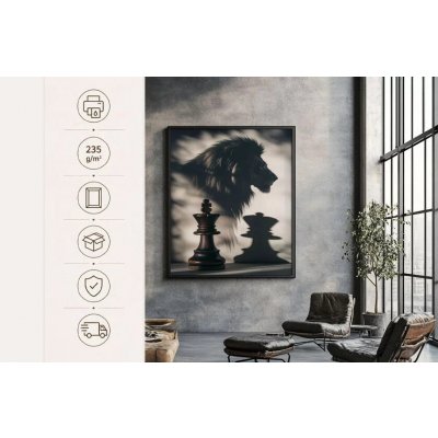 Královský tah - obraz - Síla lva a strategie šachu 26 50 x 70 cm - 649 Kč – Hledejceny.cz