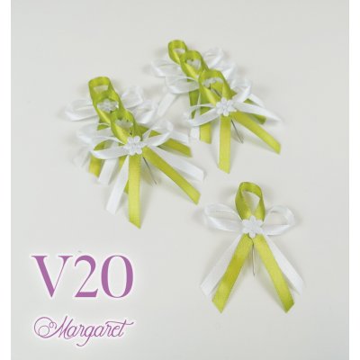 Saténové svatební vývazky V20 (Green Apple) – Zboží Dáma