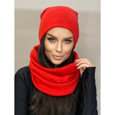 Fashionweek dámská čepice a šála cashmere touch S2468 Červená – Sleviste.cz