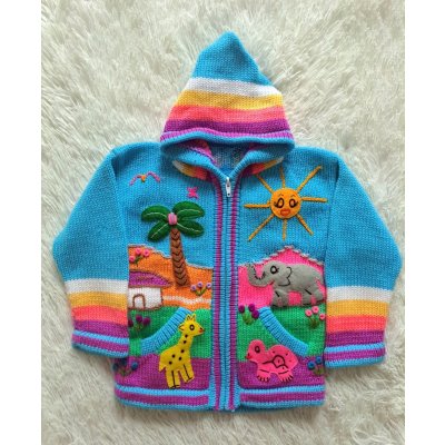 Dětský ručně vyšívaný svetr v Peru světle modrý – Zboží Dáma Dětský ručně vyšívaný svetr v Peru světle modrý – Zboží Dáma