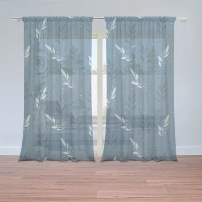 Sablio Záclony Modré klásky: 2ks 150x250cm – Hledejceny.cz