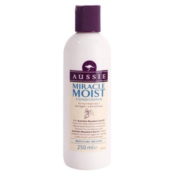 Aussie Miracle Moist kondicionér pro suché a poškozené vlasy With Australian Macadamia Nut Oil 250 ml