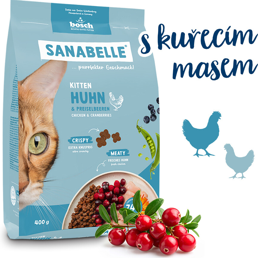SANABELLE Kitten Kuřecí pro koťata a březí a kojící kočky 0,4 kg