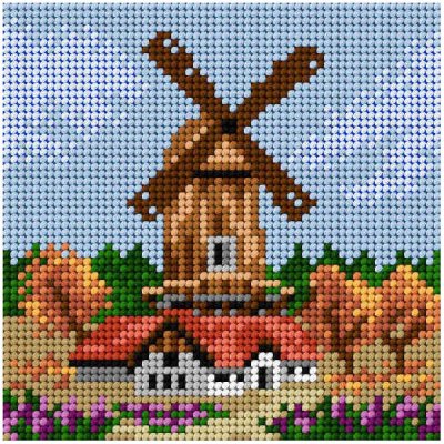 Předloha vyšívací Mlýn na podzim 15x15cm – Sleviste.cz