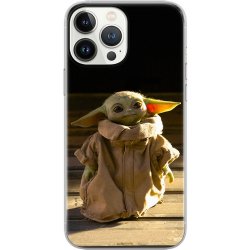 Pouzdro AppleMix STAR WARS Apple iPhone 5 / 5S / SE - Mandalorian / Baby Yoda - gumové - černé