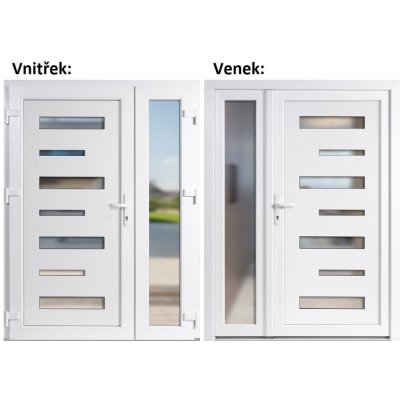 Soft Dvoukřídlé vchodové 6100+Sklo Nisip Bílá/bílá levé 130 x 200 cm – Hledejceny.cz