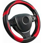 PREXIM Potah na volant imitace carbon černo-červený | Zboží Auto