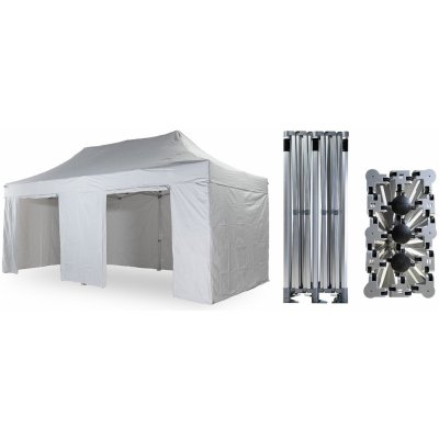 TENTino BIG HEXAGON EXTRA HIGH ROOF 4x8 m 1A - BÍLÁ – Hledejceny.cz