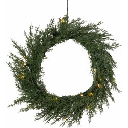 Star Trading Svítící věnec THUJA venkovní zelený 40 cm