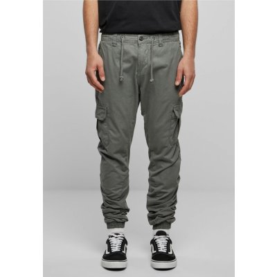 Urban Classics pánské bavlněné kapsáčové kalhoty šedá tmavá