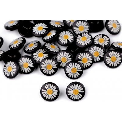 Knoflík květ, černá, bílá – Hledejceny.cz