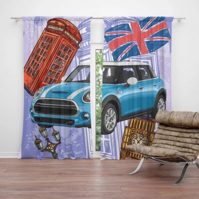 Sablio Závěs Mini sedan Londýn: 2ks 140x250cm – Hledejceny.cz