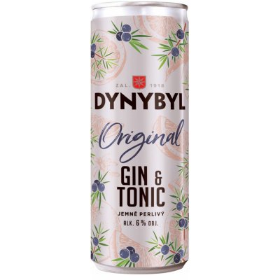 Dynybyl Gin Originál a Tonic 6% 0,25 l (plech) – Sleviste.cz