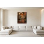 Obraz na plátně – Podzimní lesní cesta u potoka 120 × 150 cm – Hledejceny.cz