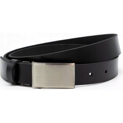 Pásek pánský kožený ke kalhotám s plnou kovovou sponou na kolík černý – Hledejceny.cz