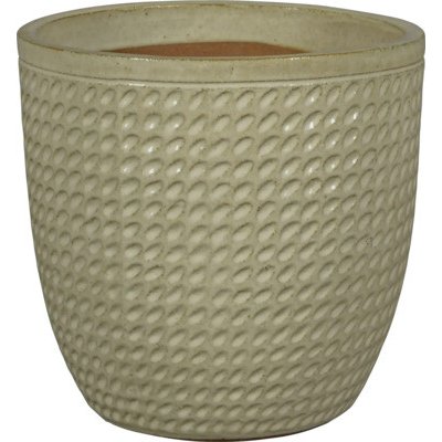 Lafiora Květináč glazovaná keramika 22 x 21 cm krémová – Zboží Dáma