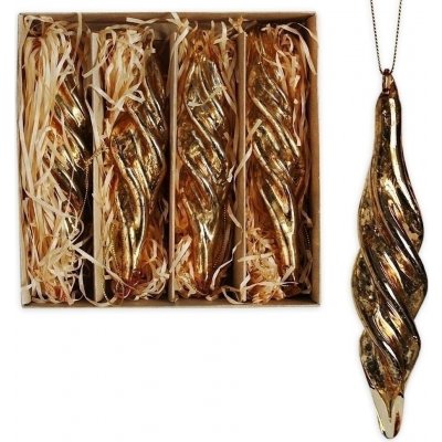 Ornament sklo 4ks/14,5cm antik zlatá – Hledejceny.cz