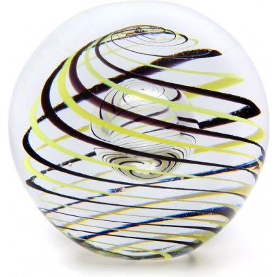 Artcristal Bohemia Skleněné těžítko koule 01, Žlutá / Černá, 6 cm | České sklo z rodinné sklárny – Sleviste.cz