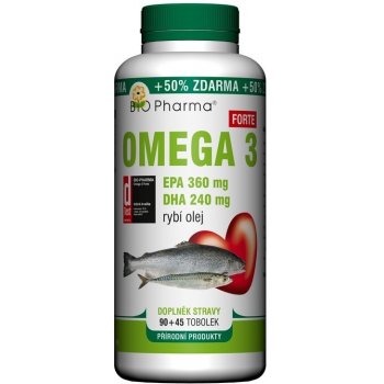 Bio-Pharma Omega 3 Forte 1200 mg 135 tablet od 288 Kč - Heureka.cz