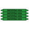 Piktogram Značení potrubí, znečištěná voda,4 ks, 250 × 26 mm