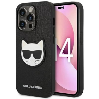 Pouzdro Karl Lagerfeld iPhone 14 Pro Saffiano Choupette Head Patch černé – Zboží Mobilmania