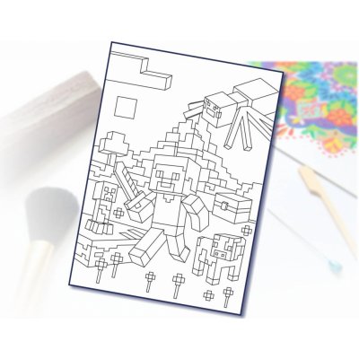 Radost v písku Šablona na pískování minecraft Steve a mobove A4 210 × 297 mm – Zboží Dáma