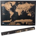 Verk 18183 Velká Stírací mapa světa s vlajkami Deluxe 82 x 59 cm černá – Zboží Dáma