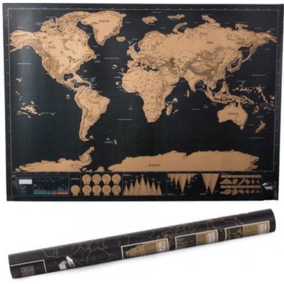 Verk 18183 Velká Stírací mapa světa s vlajkami Deluxe 82 x 59 cm černá – Zbozi.Blesk.cz