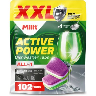 Milit Active Power All in1 tablety do myčky nádobí 102 ks – Zboží Mobilmania
