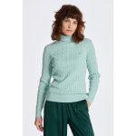 Gant STRETCH COTTON CABLE TURTLENECK modrá – Zboží Dáma