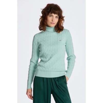 Gant STRETCH COTTON CABLE TURTLENECK modrá – Zboží Dáma