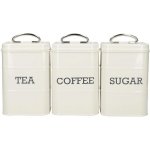 KitchenCraft Living Nostalgia Sada úložných dóz krémová 3 ks 11 x 17 cm – Sleviste.cz