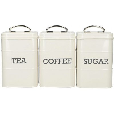 KitchenCraft Living Nostalgia Sada úložných dóz krémová 3 ks 11 x 17 cm – Sleviste.cz