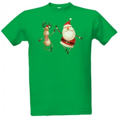 Tričko s potiskem triko s vánočním motivem pánské pánské Středně zelená