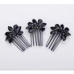 Naishide Jewelry Sada 3 ks krystalových hřebínků Flower Druh barvy: Černá – Zboží Dáma