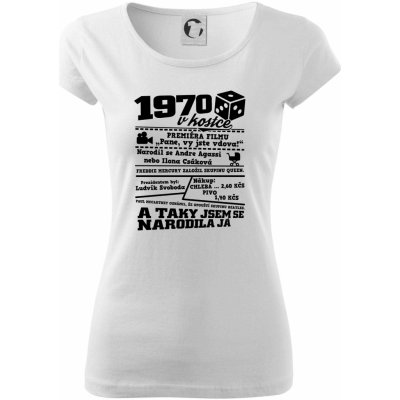1970 v kostce Pure dámské triko Bílá – Zbozi.Blesk.cz