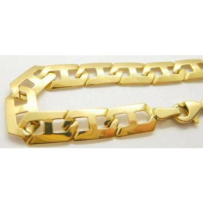 Klenoty Budín Pánský mohutný zlatý gravírovaný náramek ze žlutého zlata 585/4,22gr 20cm HK7126 – Sleviste.cz